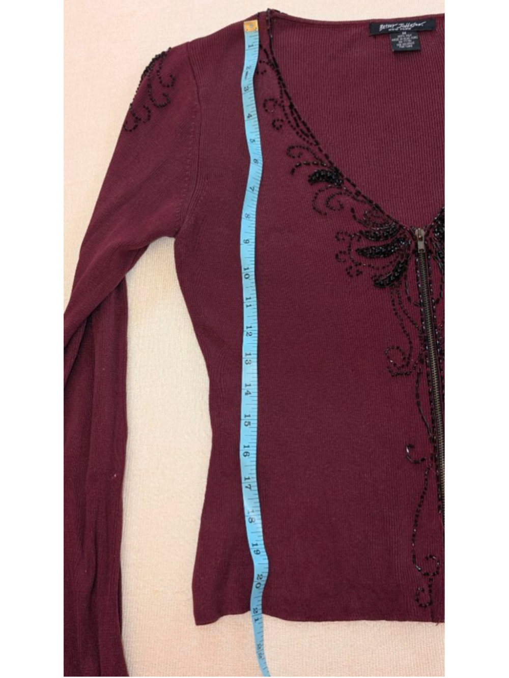 Vintage silk beaded Betsey Johnson cardigan - Picture 12 of 12